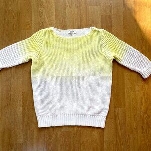 Madewell yellow ombré sweater, waffle knit, all cotton (XS)